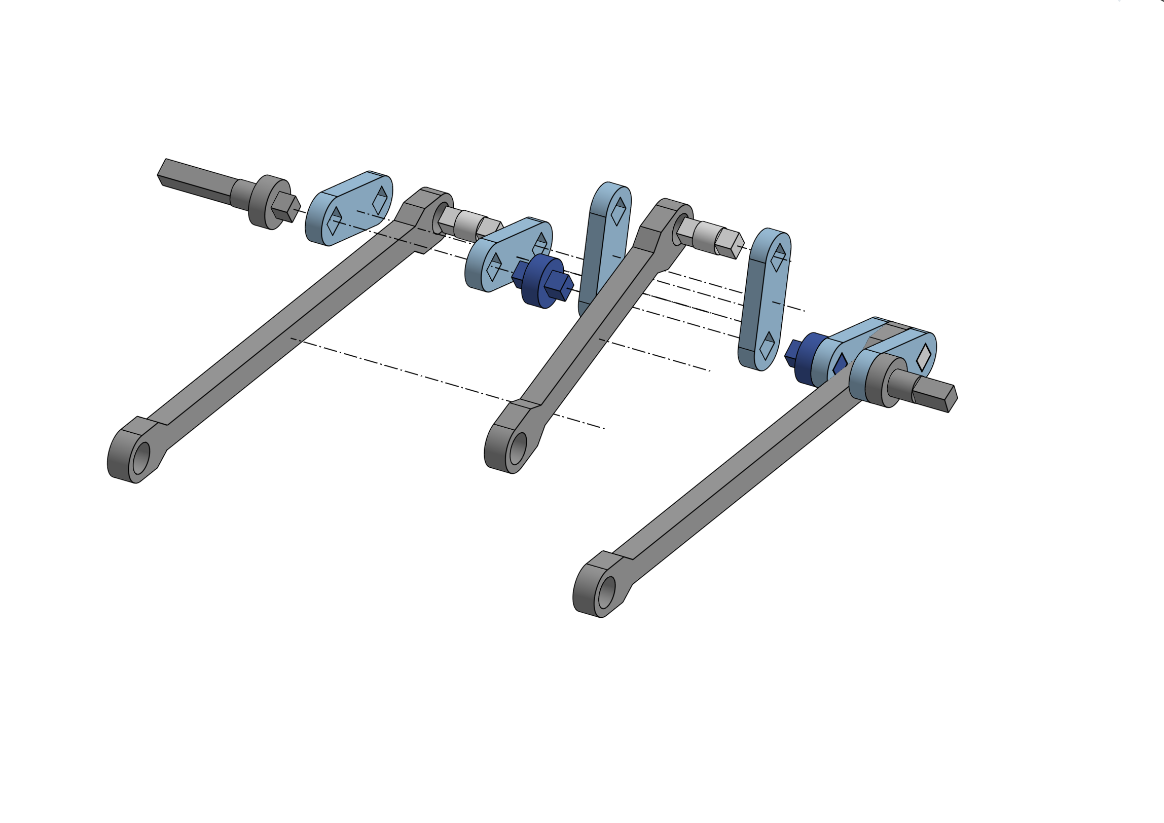 Gather crank components from a three-quarters view